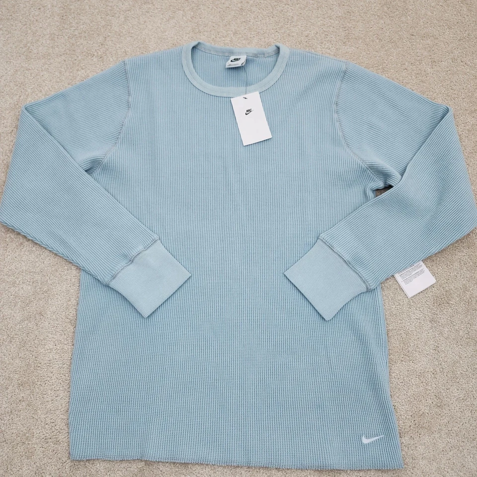 Nike Heavyweight Waffle Long Sleeve Shirt Blue Men’s Size XL FZ6579-422