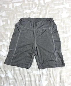 Women Luxtrada Active Short Elastic Waist Stretch 2 pockets Grey color size L - Picture 1 of 6