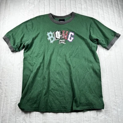 Винтажная мужская футболка бонг Billabong XL зеленая с коротким рукавом с графическим принтом Crew 90-е - Изображение 1 из 4