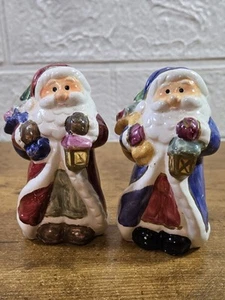 Juego de coctelera de sal y pimienta multicolor SANTA CLAUS de 4" con tapones, usado - Imagen 1 de 6