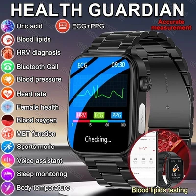Smart Watch Herren Blutfette Harnsäuretest EKG PPG Blutdruck UK Ware - Bild 1 von 4