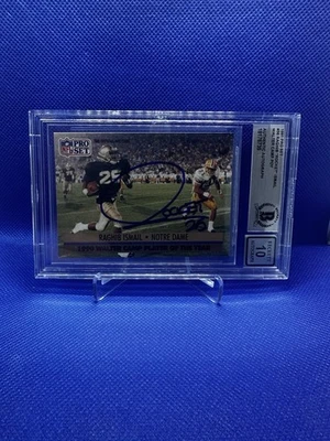 Raghib Rocket Ismail 1991 Pro Set #36 Rookie RC Signed Beckett BAS Auto Grade 10 - Image 1 of 2
