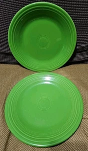 FIESTA HOMER LAUGHLIN Green 10.5” Dinner Plate  USA  - Set Of 2 - Picture 1 of 2