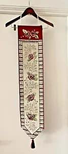 (2) Floral Rose Tapestry Bell Pull Wall Hanging Grandma Cottage Core Farm House - Picture 1 of 5