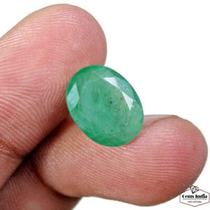 Piedra preciosa suelta ovalada esmeralda colombiana verde natural sin tratar de 3,70 quilates certificada - Imagen 1 de 11