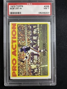 1972 Topps Vintage Football #258 Bob Lee In Action PSA 7 RC - Picture 1 of 4