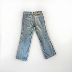 VTG 1970s Western Embroidered Jeans Bell Bottom Flares Wild OATS Plus 36 L XL - Picture 1 of 19