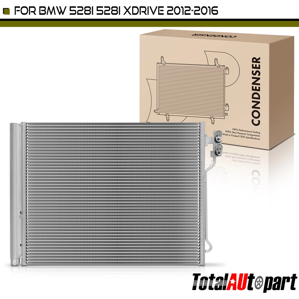 AC Condenser w/ Receiver Drier for BMW 528i 528i xDrive F10 2012 2013 2014-2016 - Image 1 of 4