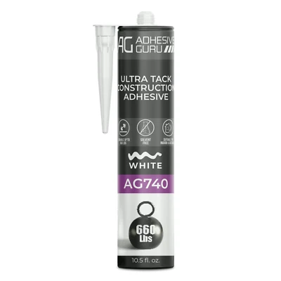 AG ADHESIVE GURU Adhesive Guru AG740 Ultra Tack Hybrid Construction Adhesive 10.5 fl oz,