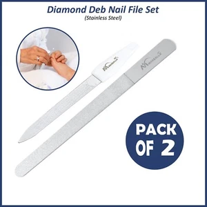 2Pcs Double Sided Nail File Compatible with Diamond Deb Style–Manicure Pedicure - Picture 1 of 3