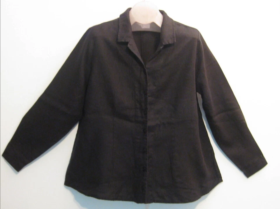 FLAX LINEN Stepping Up Jacket fitted blouse med weight FLAX Large fits XL COLORS - Изображение 1 из 4