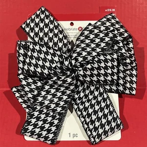 Christmas Black & White Bow Celebrate It 10” x 12” New - Picture 1 of 2