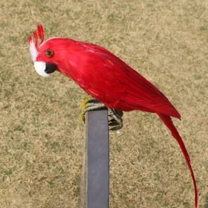 red simulation parrot model foam and feather big parrot bird gift about 42cm - Picture 1 of 1