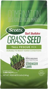 Grass Seed Tall Fescue Mix with Fertilizer and Soil Improver, 5.6 lbs - Picture 1 of 8