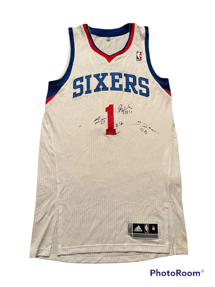2010 Adidas Philadelphia 76ers Chris Birdman Andersen #1 Jersey Authentic REV30 - Image 1 of 4