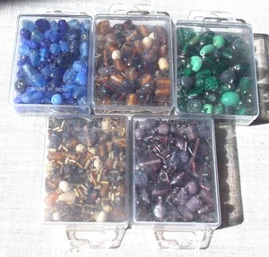 PERLES DE VERRE ARTISANALES LOT DE  5 BOITES   SUPER PROMO - Picture 1 of 1