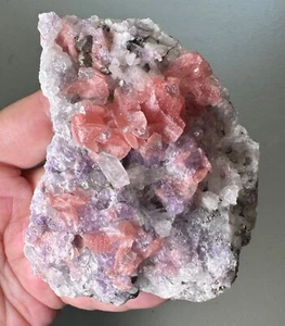 Rhodochrosite/Lavender Fluorite/Quartz/Pyrite Specimen,Crystal,Metaphysical,Raw - Picture 1 of 24
