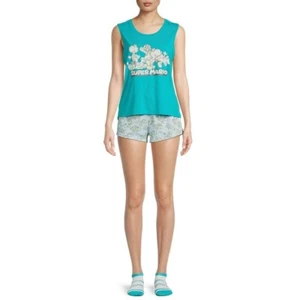 Super Mario Women's Tank Top, Shorts and Socks, 3-Piece Sleep Set (Size L 12-14) - Picture 1 of 4
