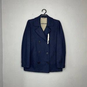Montgomery Womens Navy Wool Blend Double Breasted PeaCoat Reef Jacket Size S - Picture 1 of 10