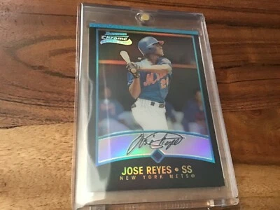 METS #164 JOSE REYES RC REFRACTOR 2001 BOWMAN CHROME BASEBALL ROOKIE CARD - Image 1 of 3