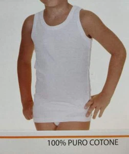 CANOTTIERA COTONE BAMBINO SPALLA LARGA - Picture 1 of 6