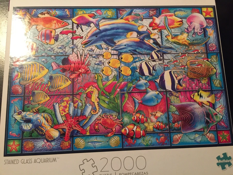 Rompecabezas de delfines de acuario vitral 2000 piezas Foto 1 de 2