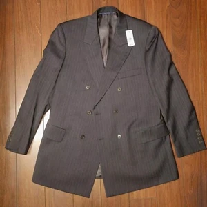 Giacca tuta Brooks Brothers 40R grigio antracite multi righe doppiopetto lana - Foto 1 di 8