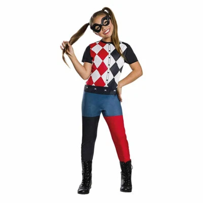 Harley Quinn DC Superhéroe Niñas Niño Disfraz Mono Halloween Talla (S) 4-6 Foto 1 de 4