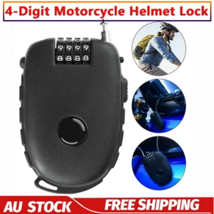 4-Digit Motorcycle Helmet Combination Lock Quick Release Cable Anti-theft Lock - Picture 1 of 10