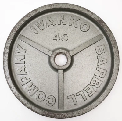 Vintage Ivanko Deep Dish 45 lb Single Plate Weight Olympic Barbell Vtg M Series - Image 1 of 4
