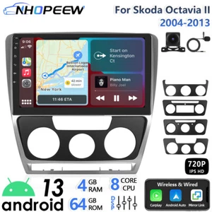 Radio de coche Android 10,1" Carplay GPS Navi Wifi para cámara Skoda Octavia 2 2004-13 - Imagen 1 de 22