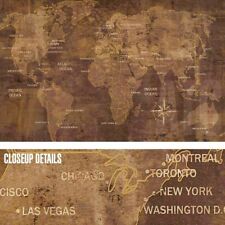 54Wx34H" THE WORLD by LUKE WILSON MAP GEOLOGY GEOGRAPHY GOOGLE CHOICES of CANVAS