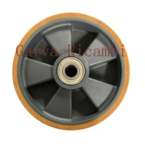 N2COPPIA RUOTE POLIURETANO/NYLON 200x55 CON CUSCINETTI TRANSPALLET PRAMAC LIFTER - Foto 1 di 4