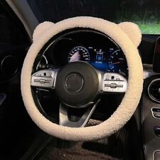 Soft Plush Car Steering Wheel Cover Cartoon Bear Ear Car Interior Accessories
