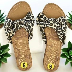 Neu mit Etikett Blowfish Malibu ANINA 8,5 bequeme Tier Leopardenmuster Knoten Schleife Pantoletten Sandalen - Bild 1 von 13