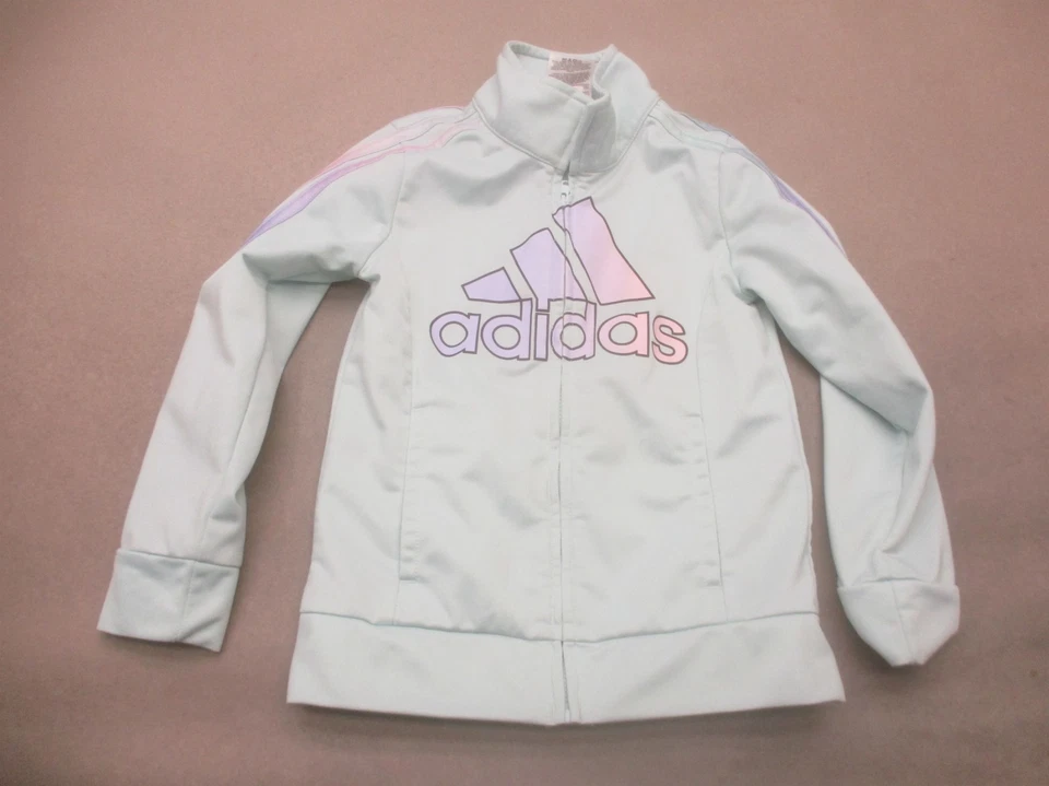 Adidas Talla 5 Niños Gris Logo Manga Larga Bolsillos Cremallera Completa Ropa Activa Chaqueta 192 Foto 1 de 4