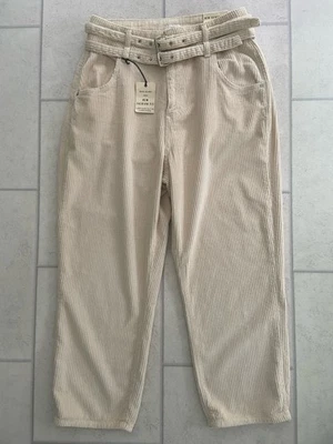 New River Island Cream Corduroy Jeans / Trousers Size 12 Short *Winter* - Image 1 of 4