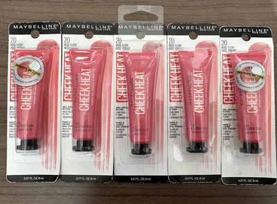 Lot 5 Maybelline Cheek Heat Gel-Cream Blush 20 Rose Flush Dewy Finish New Sealed - Image 1 of 3