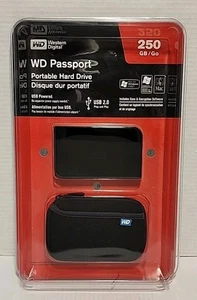 Western Digital WD2500XMS WD Passport Portable 250GB Hard Drive w/ Case USB 2.0 - Picture 1 of 4