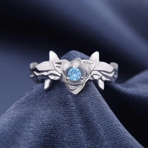 Unique 925 Sterling Silver Anime Ring Rose Ring White Flower Ring-Christmas Gift - Picture 1 of 5