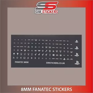 BLACK Fanatec 8mm Stickers for Various Simulator Wheel/Button Box - Picture 1 of 2