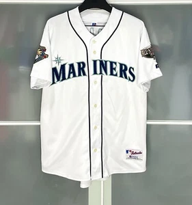 AUTÉNTICA CAMISETA DE BÉISBOL 2001 RUSSELL ATLÉTICA SEATTLE MARINERS ICHIRO MLB 40 - Imagen 1 de 5