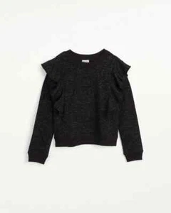 Splendid Girl Sparkle Ruffle Top Black Size 12 - Picture 1 of 3