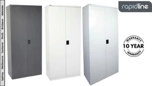 GO Steel Heavy Duty Stationery Cupboard 3 Adj. Shelves 1830x910x450mm ASSEMBLED - Picture 1 of 14