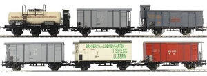 Liliput HO 1:87 Swiss Set of Six GOODS VAN WAGON Set - Picture 1 of 18