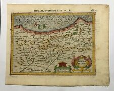 SPAIN BISCAYE 1613 MERCATOR HONDIUS ATLAS MINOR NICE UNUSUAL ANTIQUE MAP 