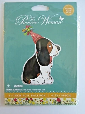 NEW The Pioneer Woman Bassett Hound Dog Balloon Birthday 41-Inch Foil Party Hat - Image 1 of 4