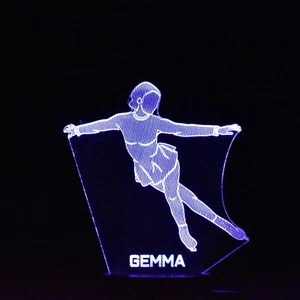 Ice Skater Night Light | Personalised 3D Ice Skating Night Light | Skating Light - Picture 1 of 13