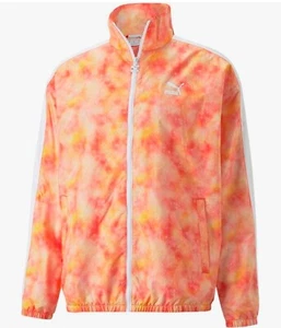 Puma Summer Squeeze T7 Full Zip Track Jacket Mens Pink Casual Athletic Outerwear - Picture 1 of 5