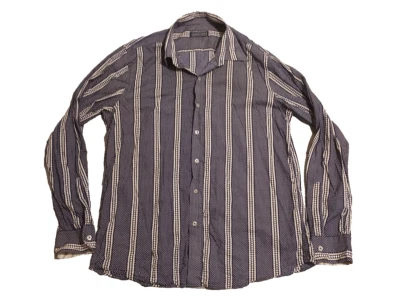 David Smith Men's 2XL Dress Shirt Geometric Dot Stripes Designer Long Sleeves - Image 1 of 4